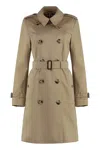 Burberry Double-breasted Trench Coat In Brown