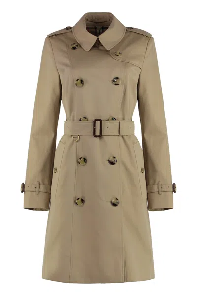 Burberry Double-breasted Trench Coat In Brown