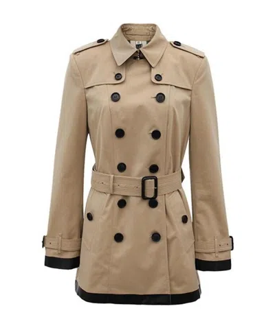 Burberry Double-breasted Trench Coat In Brown