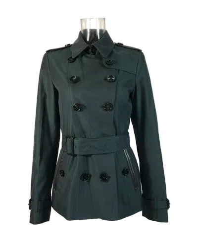 Burberry Double-breasted Trench Coat In Green