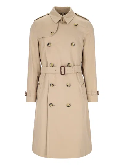 Burberry Double-breasted Trench Coat In Neutral