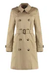 Burberry Long Beige Cotton Chelsea Trench Coat In Neutral