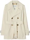 Burberry Belted Double-breasted Short Trench Coat In Neutrals