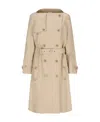 Burberry Double-breasted Trench Coat In Nude