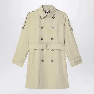 Burberry Kids' Double-breasted Trench Coat With Belt In Green