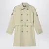 Burberry Double-breasted Trench Coat With Belt In Green