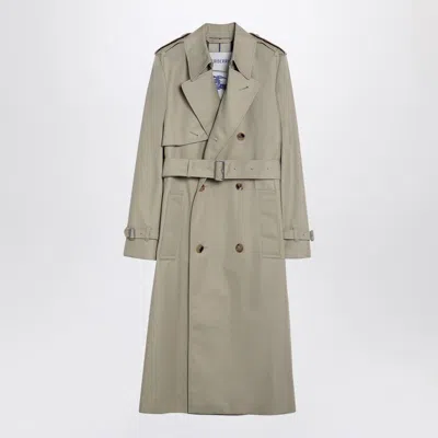 Burberry Double-breasted Trench Coat With Greige Belt In Taupe