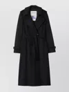 Burberry Double-breasted Trench Coat With Shoulder Straps In Black