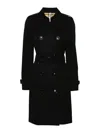 Burberry Double-breasted Trench Coat With Tailored Silhouette In Black