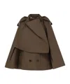 Burberry Cotton Cape With Traditional Check Lining