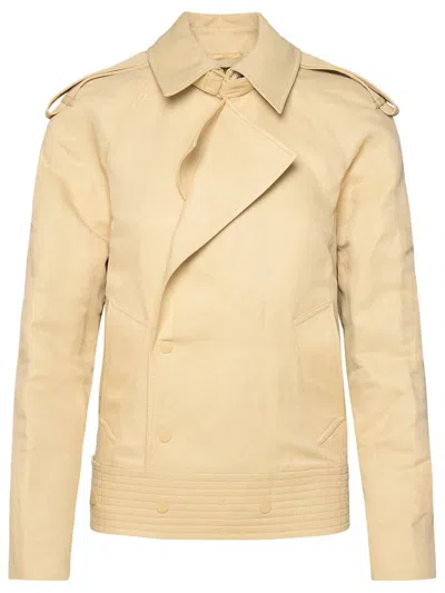 Burberry Double Breasted Trench Jacket In Beige