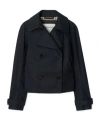 Burberry Double-breasted Belted Cropped Jacket In Multi