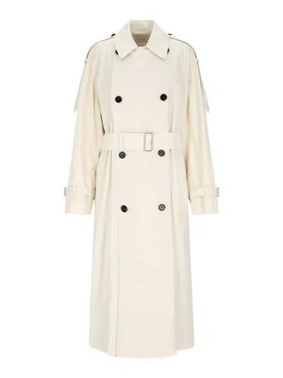Burberry Double-breasted Trench In White