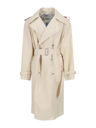 Burberry Double-breasted Trench In White
