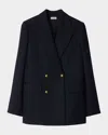 Burberry Wool Tailored Jacket In Navy