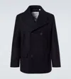 Burberry Double-breasted Wool Peacoat In Blue