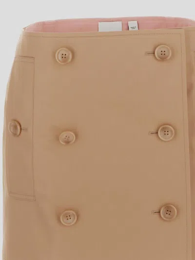 Burberry Double-button Mini Skirt In Palenude