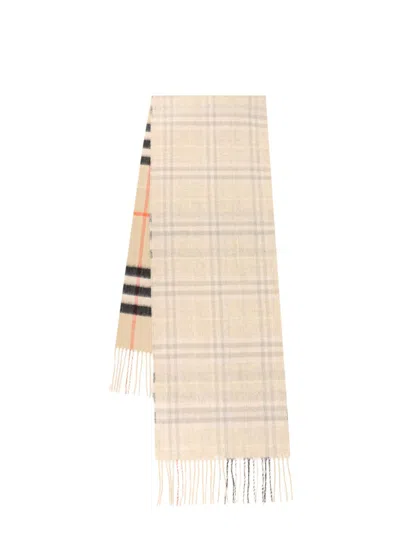 Burberry Cashmere Check Reversible Scarf In Neutral