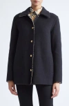 Burberry Double Face Wool Twill Overshirt In Blue