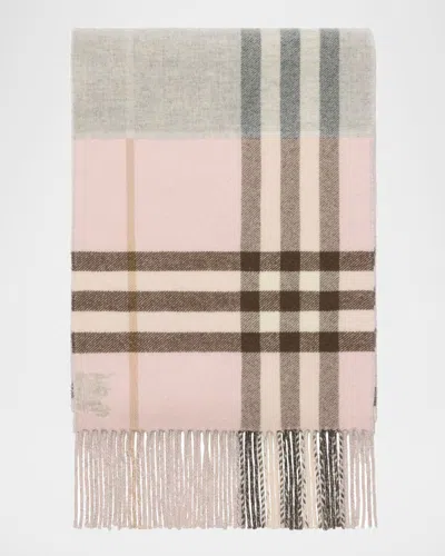 Burberry Double-faced Cashmere Ekd Scarf In Brown