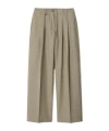 Burberry Double-pleated Wool Pants In Green
