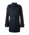 Burberry Double-row Buckle Belt Trench Coat In Black