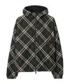 Burberry Anorak Check-pattern Zipped Hooded Jacket In Black
