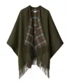 Burberry Check-pattern Reversible Wool Cape In Black