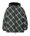 Burberry Multicolorreversible Down Jacket With All-over Check Motiv In Tech Fabric Man In Black
