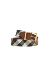 Burberry Double-sided House Checked Belt In Brown