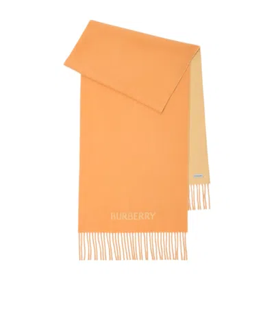 Burberry Double-sided Logo Cashmere Scarf In Petal