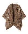 Burberry Embroidered Cashmere Blend Reversible Cape In Brown