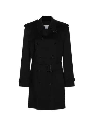 Burberry Double-breasted Belted Coat In Black