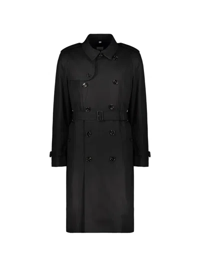 Burberry Double-breasted Belted Trench Coat In Black