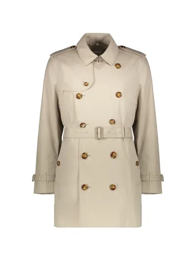 Burberry Double-breasted Belted Trench Coat In Multi