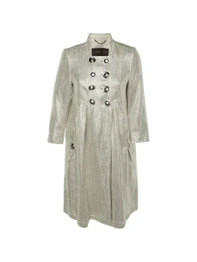 Pre-owned Burberry Double-breasted Coat In Silver