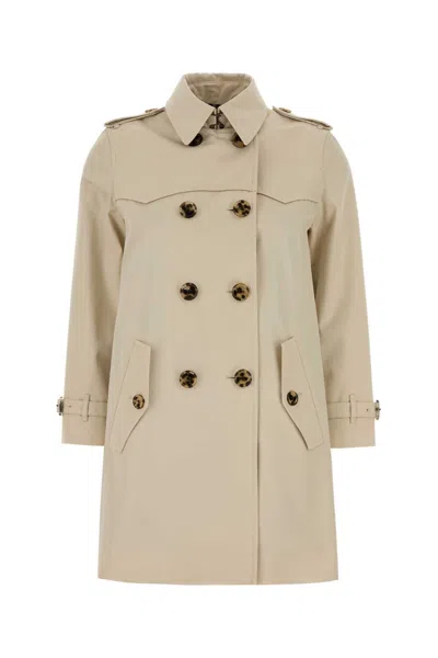 Burberry Double-breasted Cotton Trench Coat In Neutral