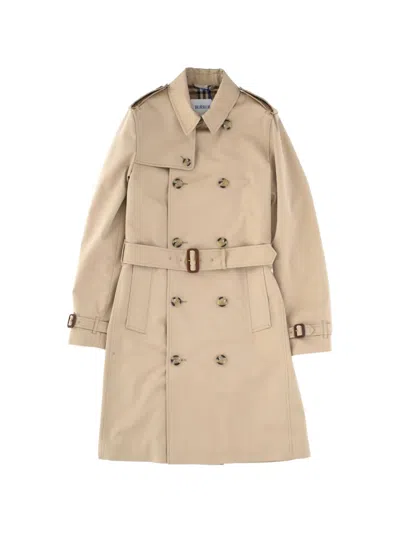 Burberry Kids' Double-breasted Trench Coat With Belt In Brown