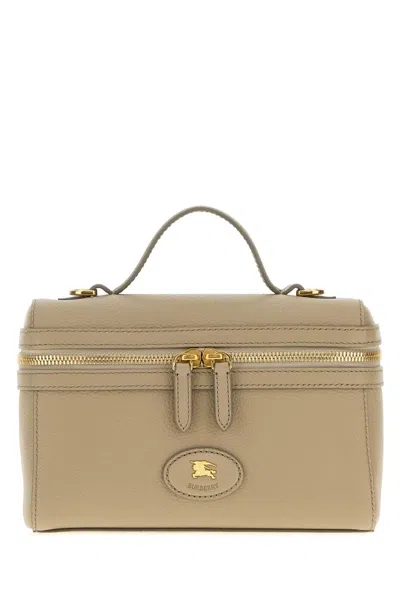 Burberry Dove Grey Leather Bloomsbury Mini Handbag 19.5 Cm In Brown