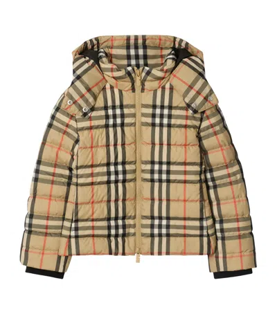 Burberry Kids' Down Check Puffer Jacket In Multi