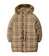 Burberry Down Check Puffer Jacket In Neutral