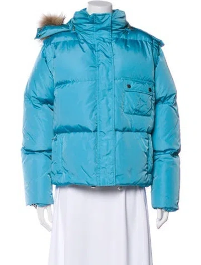 Pre-owned Burberry Down Coat In Blue