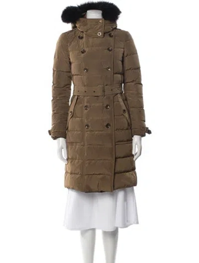 Pre-owned Burberry Down Coat In Brown