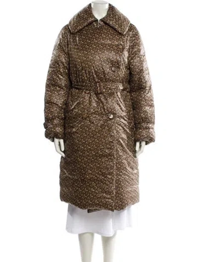 Pre-owned Burberry Down Coat In Brown