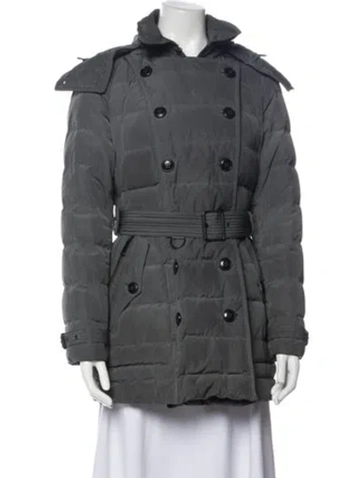Pre-owned Burberry Down Coat In Gray