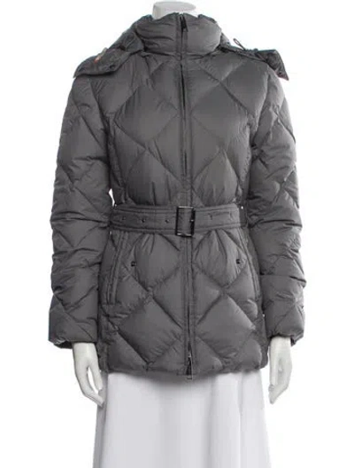 Pre-owned Burberry Down Coat In Gray