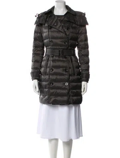 Pre-owned Burberry Down Coat In Gray