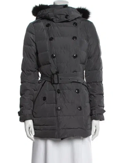 Pre-owned Burberry Down Coat In Gray