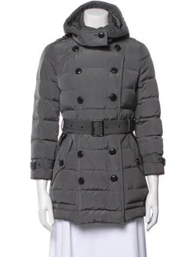 Pre-owned Burberry Down Coat In Gray