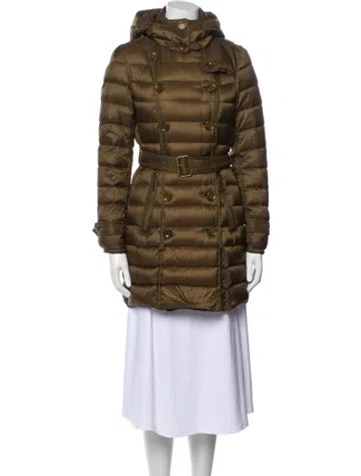 Pre-owned Burberry Down Coat In Green
